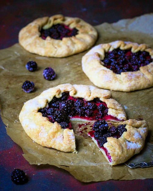 Homemade blackberry galette