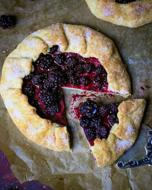 Homemade blackberry galette