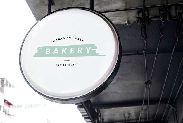 Homemade cake bakery on a round board mockup