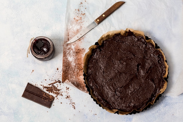 Foto gratuita torta fatta in casa fatta di cioccolato