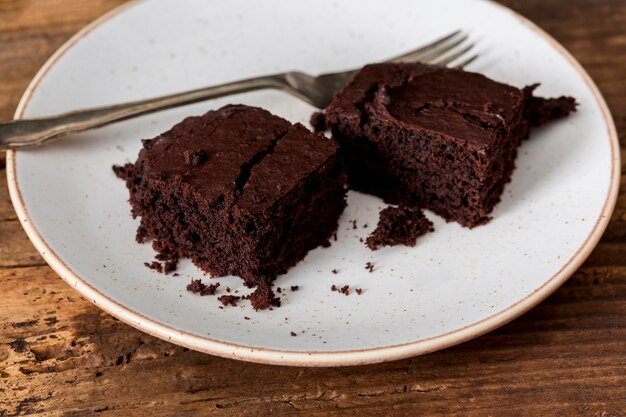 Homemade cake made of chocolate