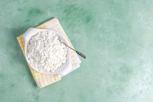 Homemade cottage cheese.