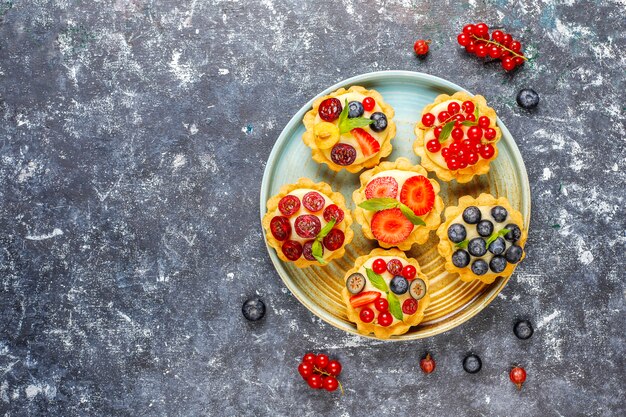 Homemade delicious rustic summer berry tartles.