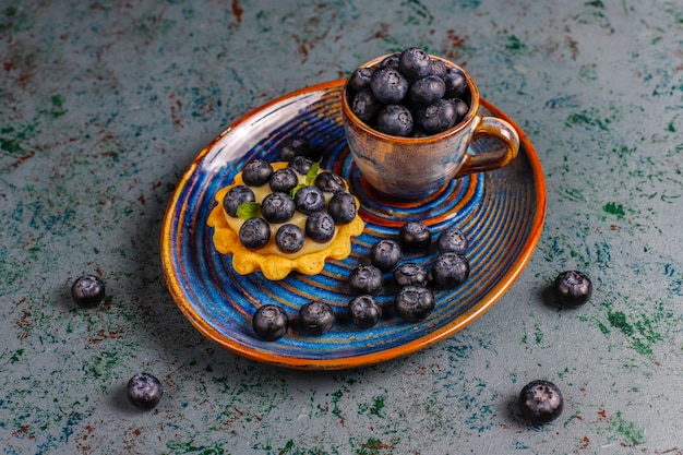 Homemade delicious rustic summer berry tartles.