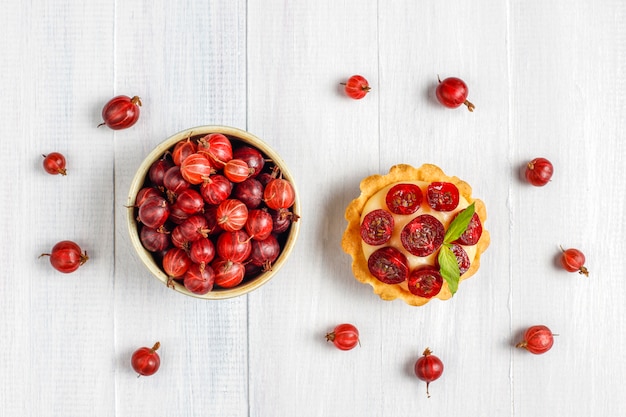 Homemade delicious rustic summer berry tartles.