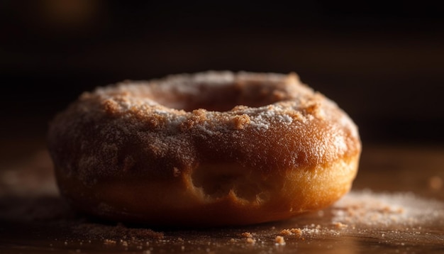 Homemade donut fresh and sweet indulgence generated by AI