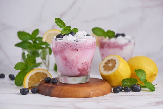 Homemade fresh fruit smoothies. summer fresh fruit drink.