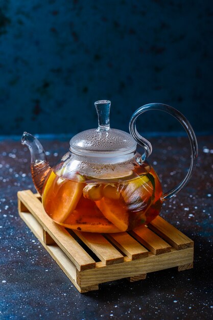 Домашний фруктово-ягодный чай с мятой.