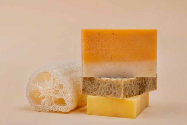 Homemade orange and yellow  soap blocks