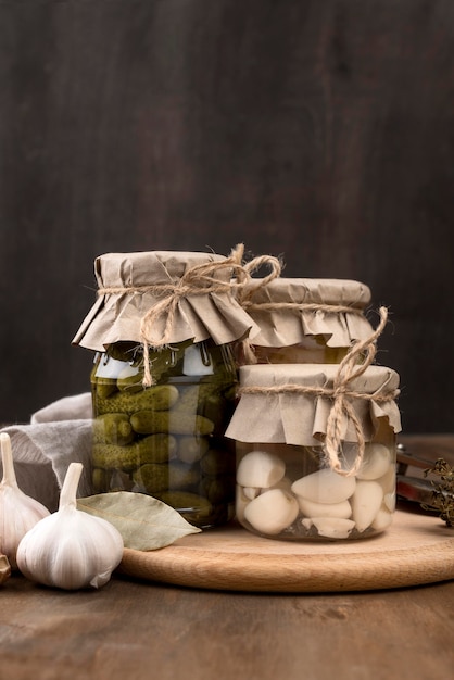 Homemade preserves in jars