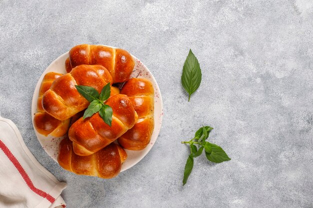 Homemade sausages in dough.