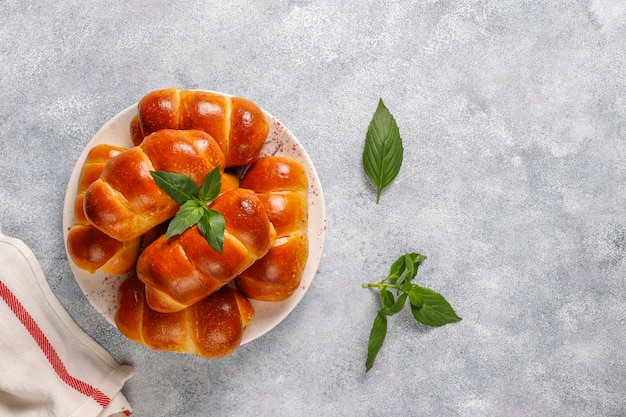 Homemade sausages in dough.