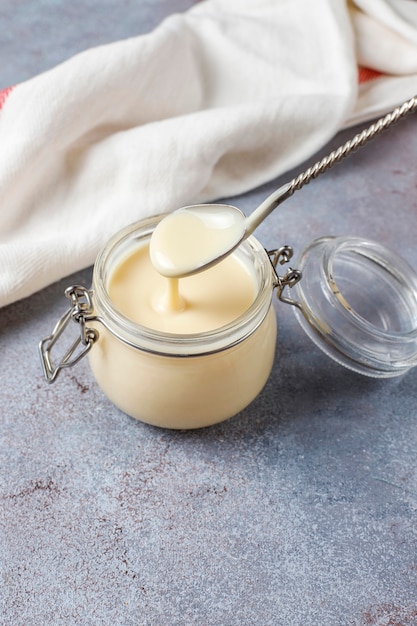 Homemade sweet condensed milk.