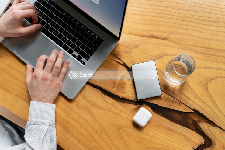 Free Photo homepage concept with search bar