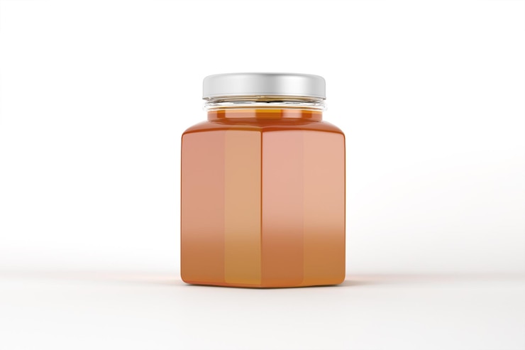 Free Photo honey jar on a white background