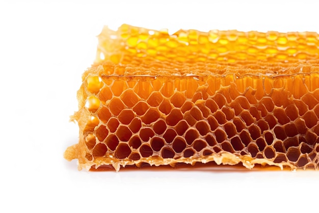 Free photo honeycomb with honey isolated on white background ai generative