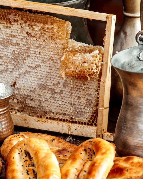 Honeycombs with loafs of bread