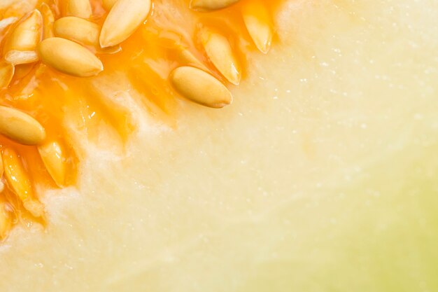 Honeydew melon with seeds