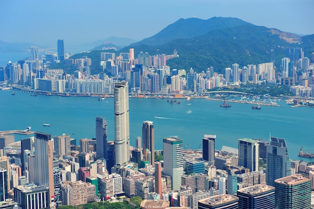 Free photo hong kong aerial view