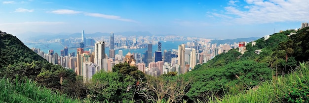 香港の山の頂上ビュー