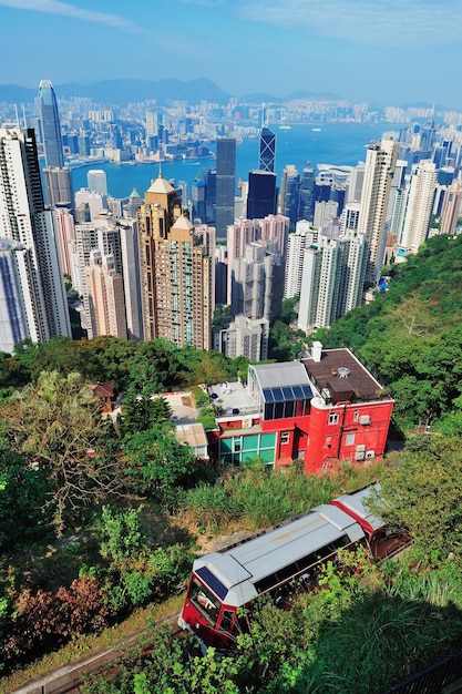 香港の山の頂上ビュー