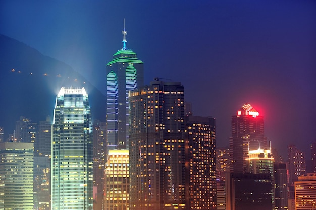 홍콩 도시의 고층 빌딩