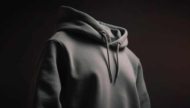 Hooded sweatshirt in black perfect for autumn generated by AI