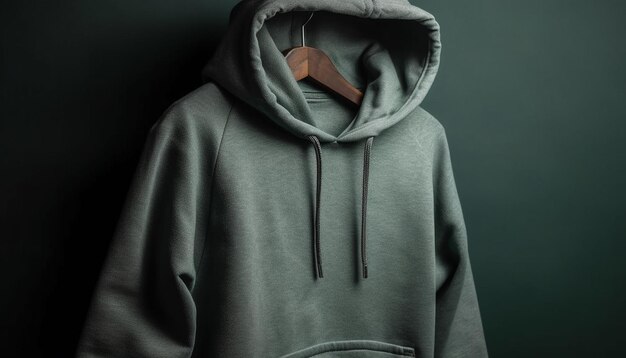 Hooded sweatshirt on young adult in winter generated by AI