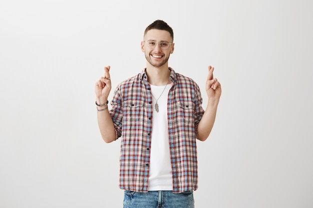 Hopeful young guy posing