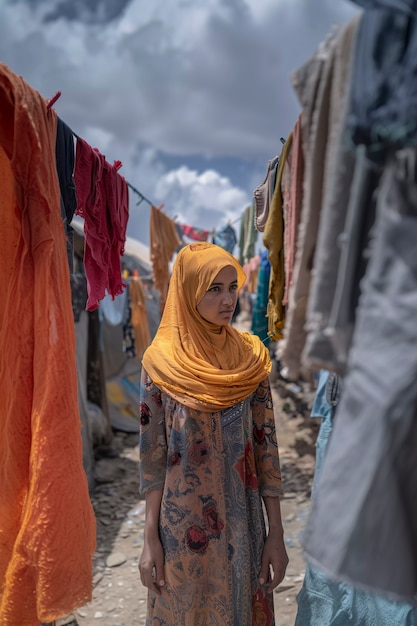 Hopeless refugee in refugee camp