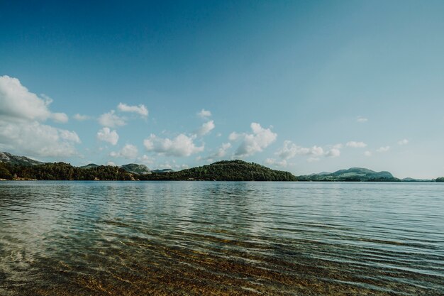 Horizon line of a lake