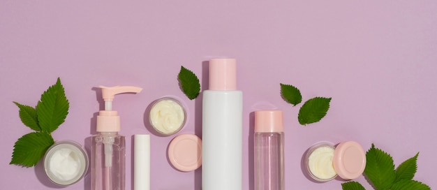 Horizontal banner for beauty products with copy space