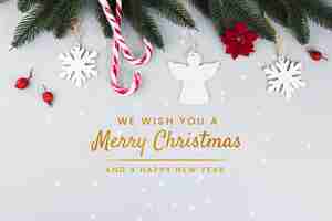 Бесплатное фото Горизонтальный рождественский баннер с конфетами