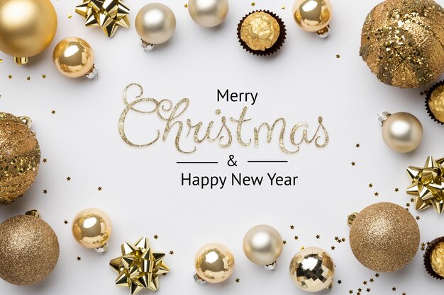 horizontal christmas banner with globes