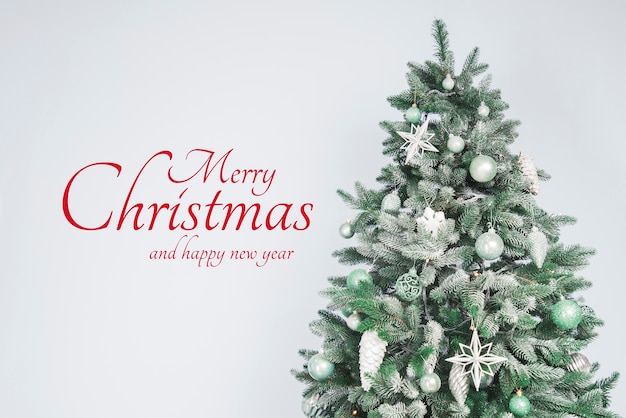 Horizontal christmas banner with tree