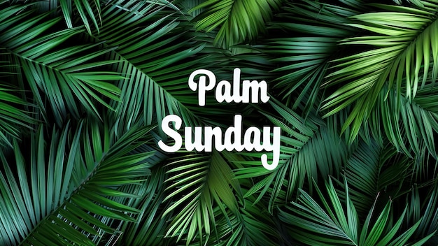Free photo horizontal poster or banner made of intertwined palm leaves in neon color with inscription palm