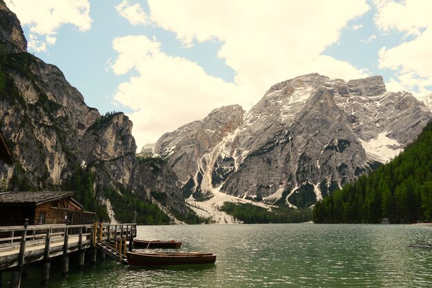 Horizontal shot of the Prags lake