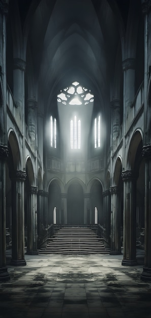 Free photo horror scene with eerie chapel