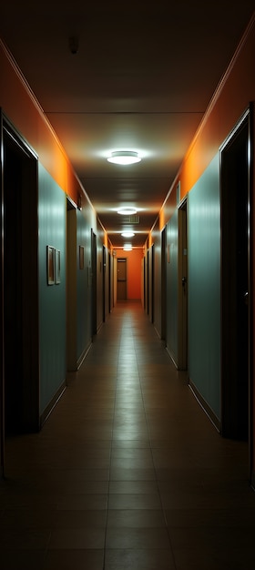 Free photo horror scene with eerie hall