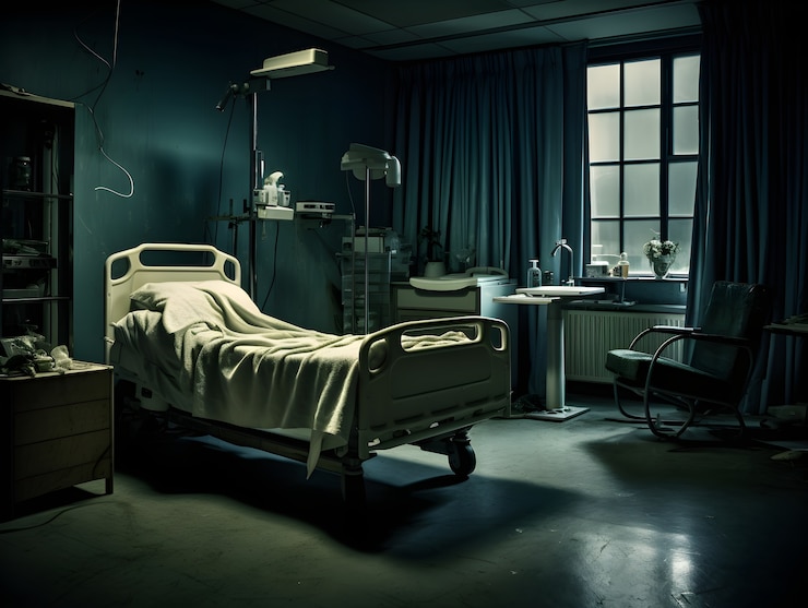 Free Photo horror scene with eerie hospital