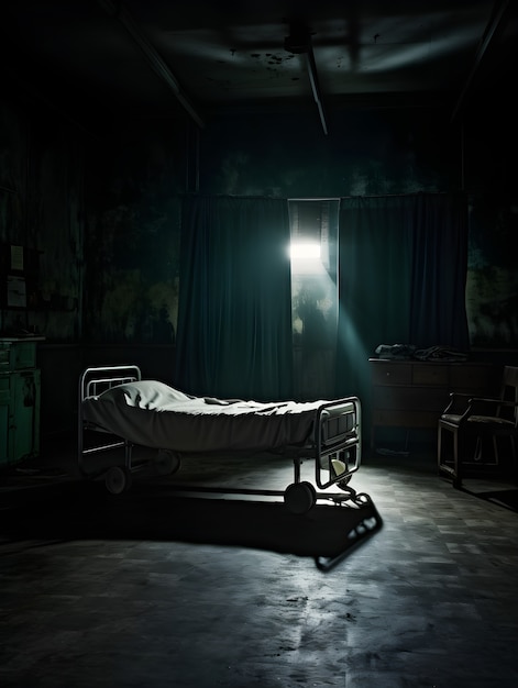 Free photo horror scene with eerie hospital