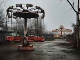 Free photo horror scene with eerie playground