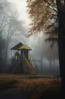 Free photo horror scene with eerie playground