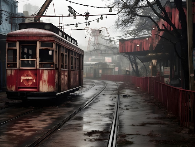 Foto gratuita scena dell'orrore con la città inquietante