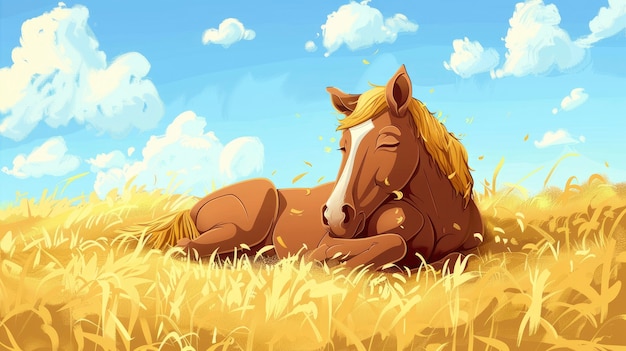 Free photo horse cartoon illustration