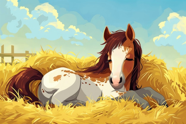 Free photo horse cartoon illustration