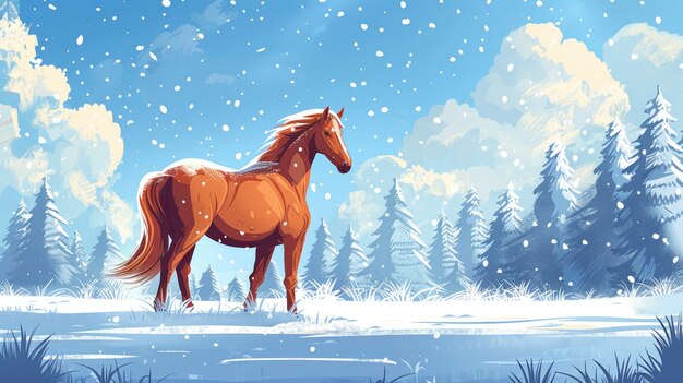 Horse cartoon illustration