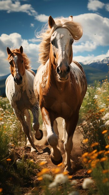 自然の中の馬がイメージを生成する