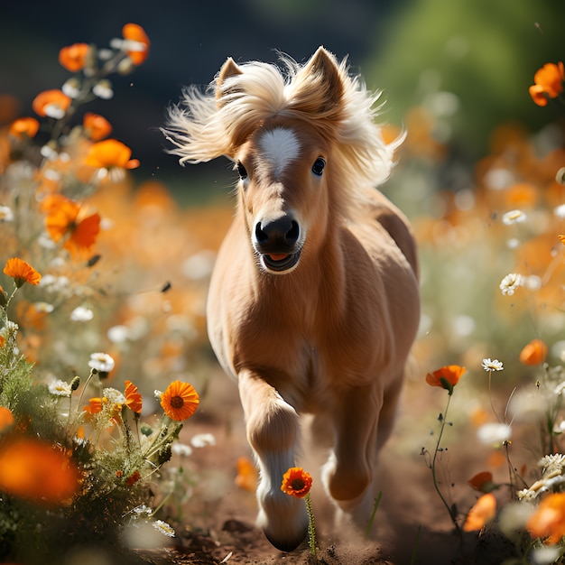 Horse in nature generate image