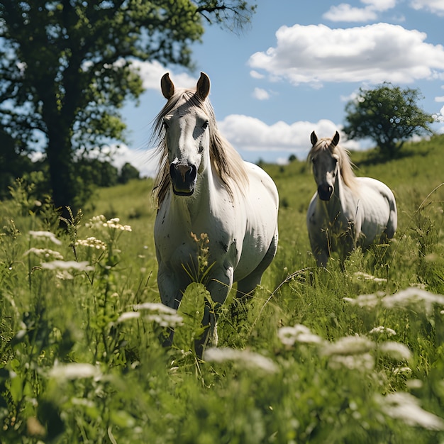 Horse in nature generate image